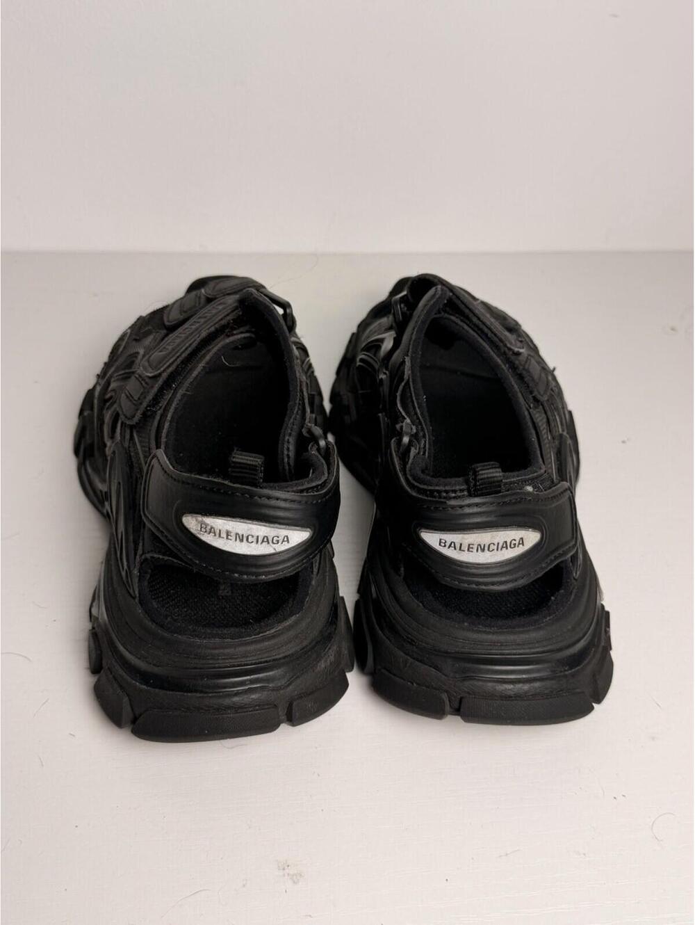 Balenciaga Track Sandals Triple Black Men's Size 8 - Picture 4 of 6